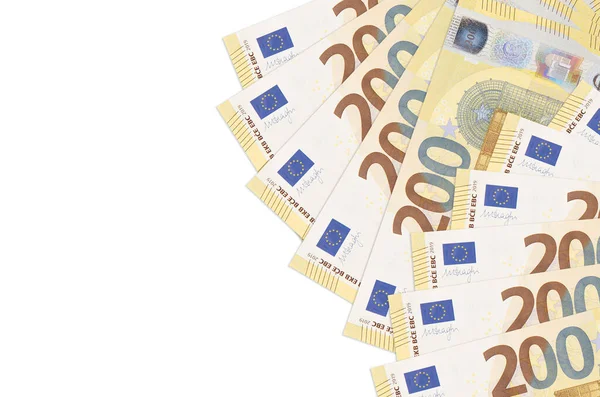 200 Billets Euros Sont Isolés Sur Fond Blanc Avec Espace — Photo