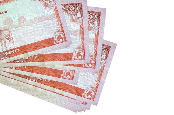 Nepáli Rúpiás Bankjegy Egy Kis Kötegben Vagy Fehér Alapon Elszigetelt — Stock Fotó