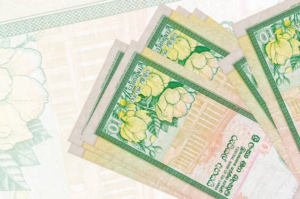 Sri Lanka Rúpiás Bankjegyek Nagy Félig Átlátszó Bankjegyek Hátterében Vannak — Stock Fotó