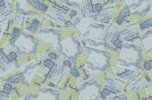 25 Mısır kuruşu banknotları büyük yığının içinde yatıyor. Zengin yaşam kavramsal geçmişi. Büyük miktarda para.