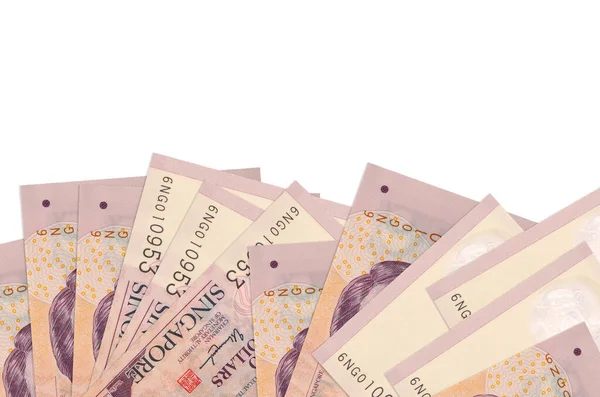 Ekranın alt tarafında 2 Singapur Doları duruyor. Beyaz arka planda izole edilmiş ve fotokopi alanı var. Paralı iş kavramları için arkaplan afişi şablonu