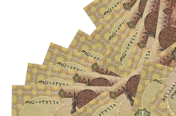 Egyptiska Pund Sedlar Ligger Olika Ordning Isolerad Vitt Lokal Bank — Stockfoto