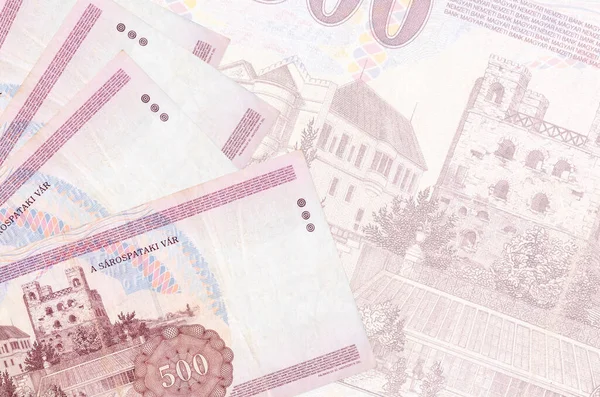 500 Угорських Форинтів Лежать Фоні Великої Напівпрозорої Банкноти Abstract Business — стокове фото