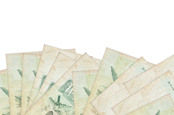 Бразильские Реальные Счета Находится Нижней Части Экрана Изолированы Белом Фоне — стоковое фото