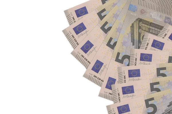 Euro Scheine Liegen Isoliert Auf Weißem Hintergrund Mit Kopierraum Reicher — Stockfoto