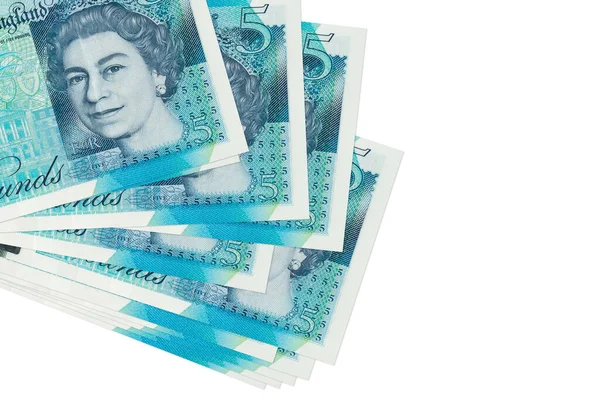 Britse Pond Biljetten Ligt Kleine Bos Pak Geïsoleerd Wit Mockup — Stockfoto
