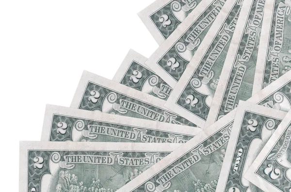 Dolarové Bankovky Leží Jiném Pořadí Izolované Bílém Místní Bankovní Nebo — Stock fotografie