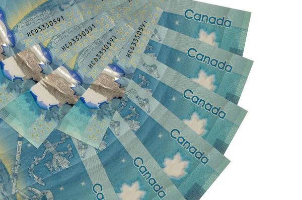 Billets Dollars Canadiens Trouvent Isolés Sur Fond Blanc Avec Espace — Photo