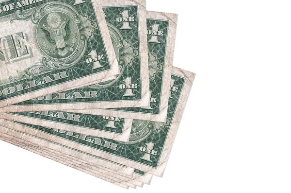 Dollar Biljetten Ligt Kleine Bos Pak Geïsoleerd Wit Mockup Met — Stockfoto
