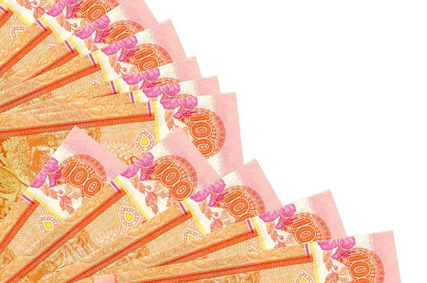 100 Sri Lankaanse Roepies Biljetten Ligt Geïsoleerd Witte Achtergrond Met — Stockfoto
