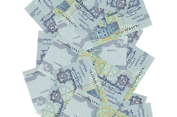 Egipskich Rachunków Piastry Lecących Dół Białym Wiele Banknotów Spadających Białą — Zdjęcie stockowe