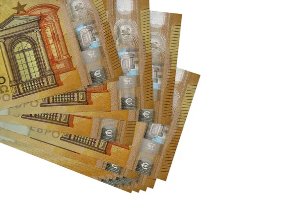 Χαρτονομίσματα Των Ευρώ Βρίσκονται Μικρές Δεσμίδες Συσκευασίες Που Είναι Απομονωμένες — Φωτογραφία Αρχείου