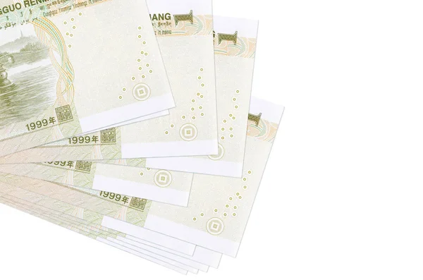 Çin Yuanı Banknotları Küçük Gruplar Halinde Beyaz Paketler Halinde Uzanıyor — Stok fotoğraf