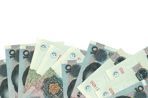 Chinese Yuan Biljetten Ligt Aan Onderkant Van Het Scherm Geïsoleerd — Stockfoto