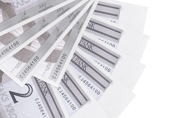 Estnische Kronen Banknoten Liegen Isoliert Auf Weißem Hintergrund Der Kopierraum — Stockfoto