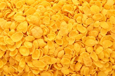 Mısır gevreği arkaplan dokusunu kapat. Sabah kahvaltısı için mısır gevreği kutusu.