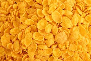 Mısır gevreği arkaplan dokusunu kapat. Sabah kahvaltısı için mısır gevreği kutusu.