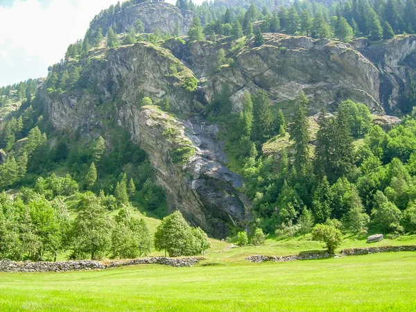 Vista Panorâmica Nos Alpes Vale Gressoney Está Situado Vale Aosta — Fotografia de Stock