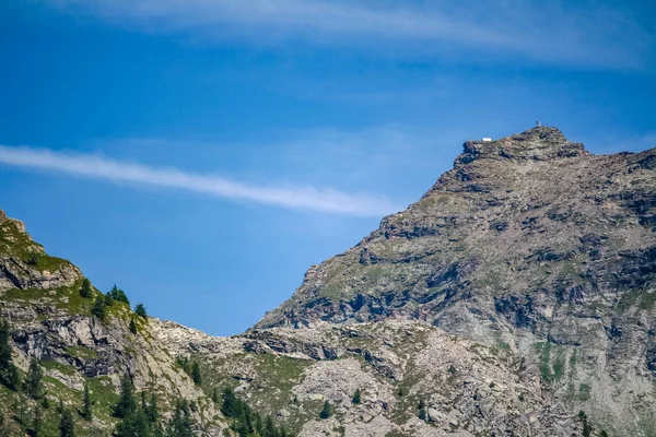 Schöne Aussicht Auf Das Alpental Von Gressoney Der Nähe Von — Stockfoto