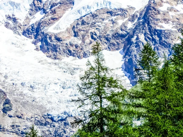 Ledovec Alpách Gressoney Valley Nachází Údolí Aosta Severní Itálii Označena — Stock fotografie