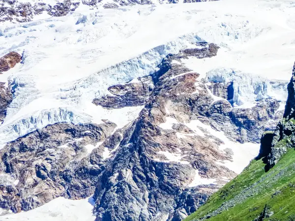 Ledovec Alpách Gressoney Valley Nachází Údolí Aosta Severní Itálii Označena — Stock fotografie