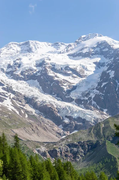Beau Glacier Dans Vallée Alpine Gressoney Près Monte Rosa Vallée — Photo