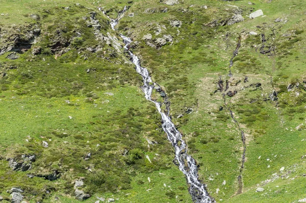 Bela Cachoeira Vale Alpino Gressoney Perto Monte Rosa Vale Aosta — Fotografia de Stock