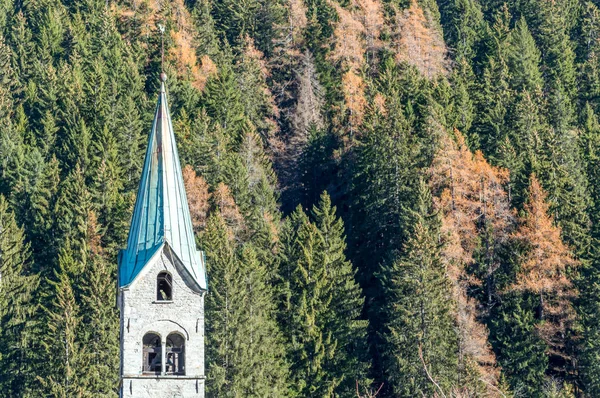 Igreja Alpina Vale Alpino Gressoney Perto Monte Rosa Vale Aosta — Fotografia de Stock