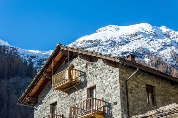 Panoramatický Pohled Alpské Údolí Gressoney Poblíž Monte Rosa Aosta Valley — Stock fotografie