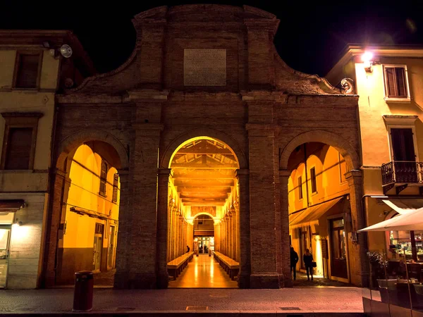 Piazza Cavour Rimini Während Der Nacht Winter — Stockfoto