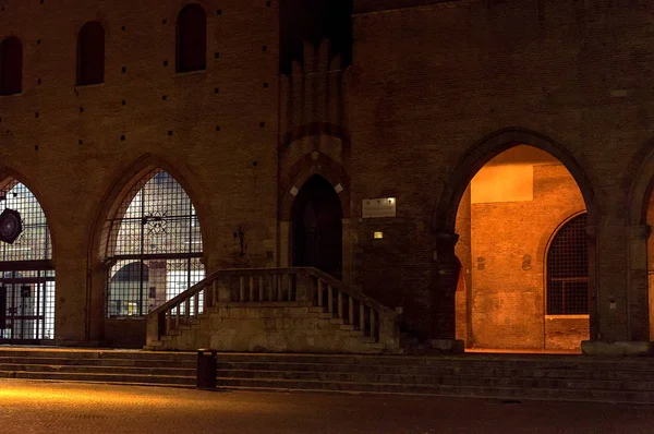 Piazza Cavour Rimini Während Der Nacht Winter — Stockfoto