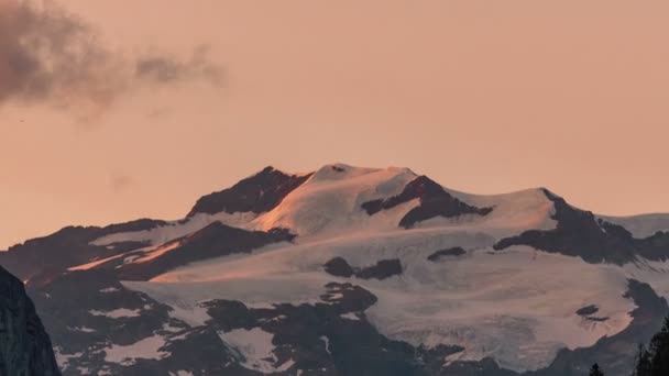 Zeitraffer Des Sonnenuntergangs Des Berges Stieg Norditalien Den Europäischen Alpen — Stockvideo