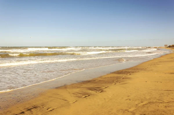 Footprints Sandy Windy Beaches Ostuni Salento Adriatic Sea — Stock Photo, Image