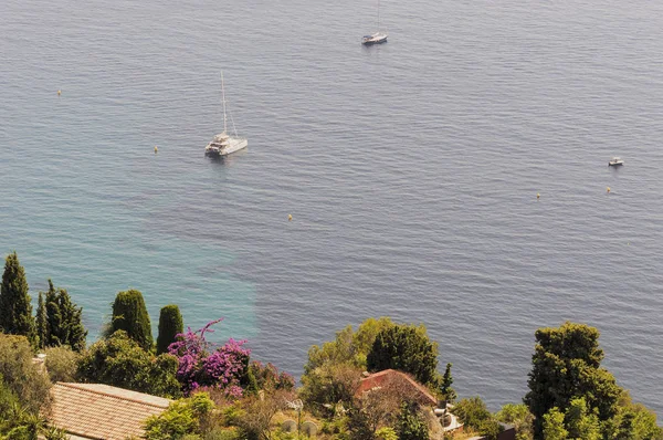 Panoramautsikt Över Viken Cabb Cap Martin Och Montecarlo Furstendömet Monaco — Stockfoto