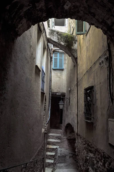 Little Alley Medieval Provencal Village Roquebrune Cap Martin French Riviera — Stock Photo, Image