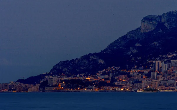 Панорамный Вид Княжество Монтекарло Монако Вскоре После Золотого Часа Восхода — стоковое фото