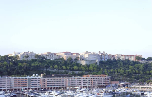 Palácios Arranha Céus Montecarlo Principado Mônaco Logo Após Amanhecer — Fotografia de Stock