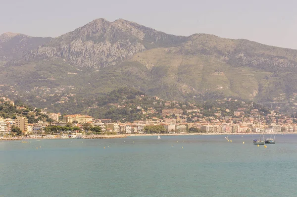 Vista Panorámica Del Golfo Menton Cap Martin Día Verano —  Fotos de Stock