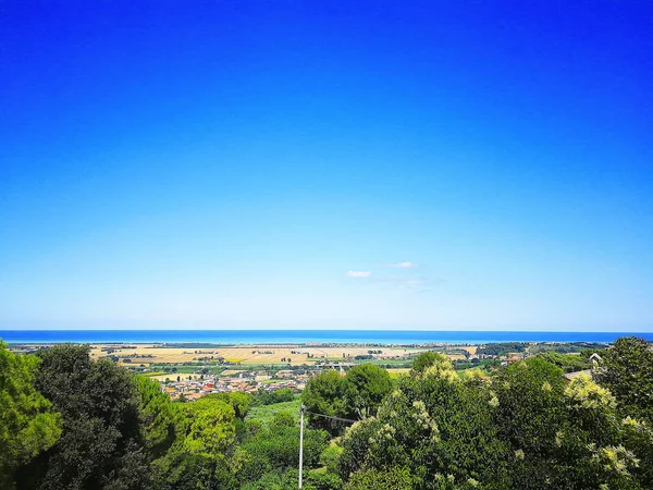 Vista Panorámica Desde Loreto Región Las Marcas Mar Adriático Italia — Foto de Stock