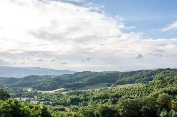 Πανοραμική Θέα Από Τους Λόφους Του Chianti Κατά Διάρκεια Του — Φωτογραφία Αρχείου