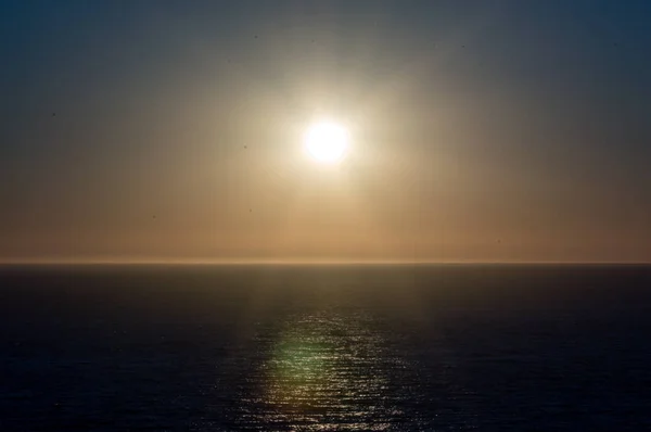 Zonsondergang Het Eiland Capri Gezien Vanaf Palinuro — Stockfoto