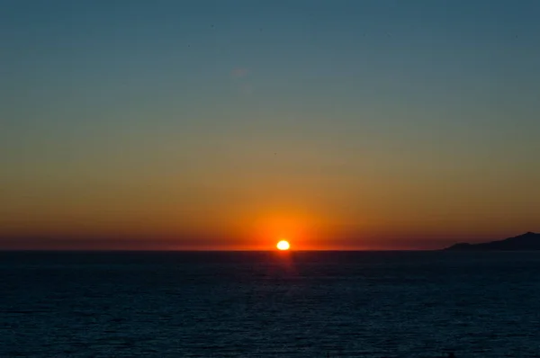Захід Сонця Острові Капрі Видно Напрямку Palinuro — стокове фото