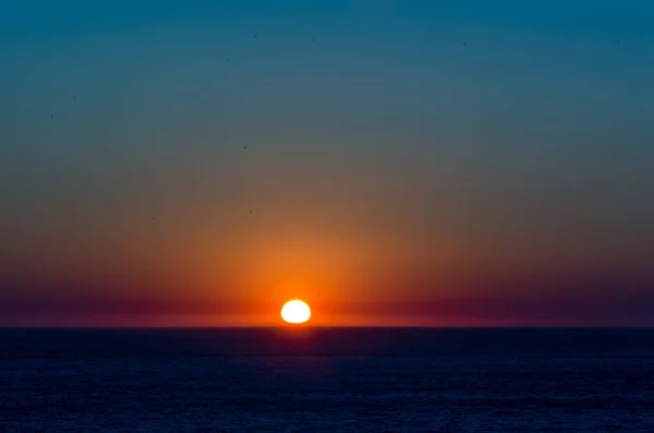 Zonsondergang Het Eiland Capri Gezien Vanaf Palinuro — Stockfoto