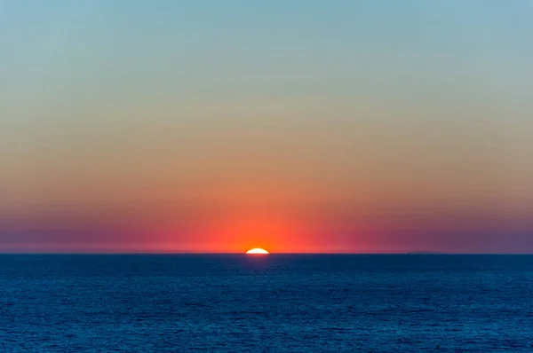 Sunset Island Capri Seen Palinuro — Stock Photo, Image