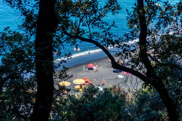 Incredibile Spiaggia Ghiaia Nera Vicino Maratea Basilicata Italia — Foto Stock