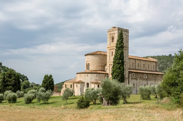 Castelnuovo Dell Abate Toskánsko Itálie Července 2016 Opatství Sant Antimo — Stock fotografie