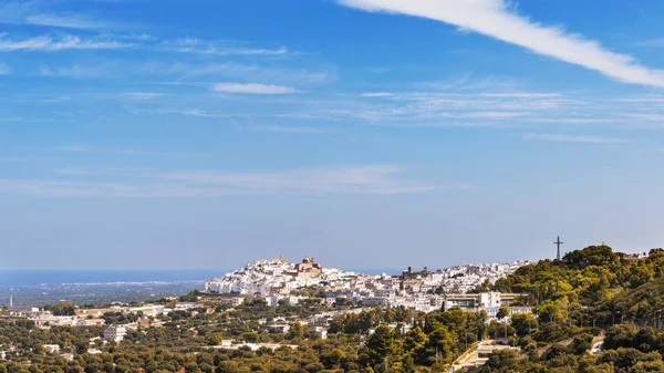 Vista Panoramica Del Borgo Bianco Medievale Ostuni — Foto Stock