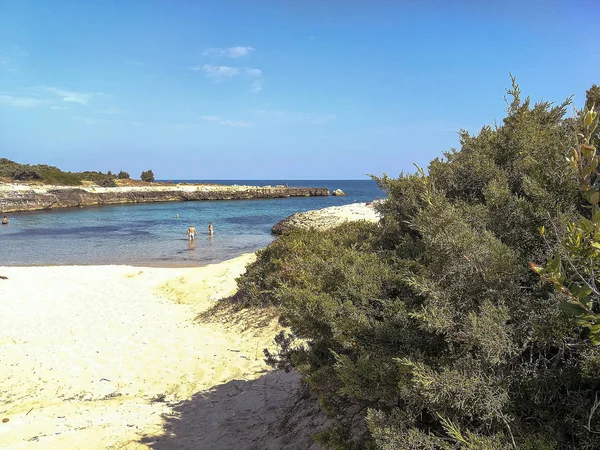 Praia Santa Lucia Sua Baía Ostuni Salento Itália — Fotografia de Stock