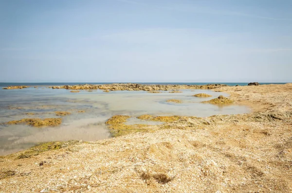 Praia Creta Rossa Sua Baía Ostuni Salento Itália — Fotografia de Stock