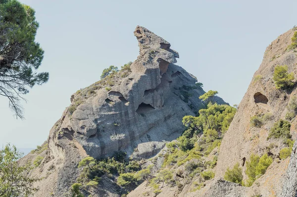 Panoramiczny Widok Calanque Figuerolles Pobliżu Ciotat — Zdjęcie stockowe